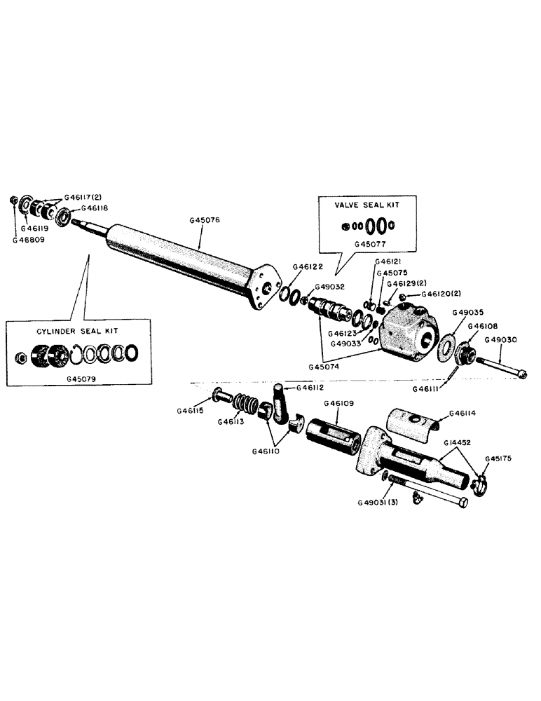 Схема запчастей Case IH 500B-SERIES - (097) - PARTS FOR G45056 HYDRAULIC CYLINDER (08) - HYDRAULICS