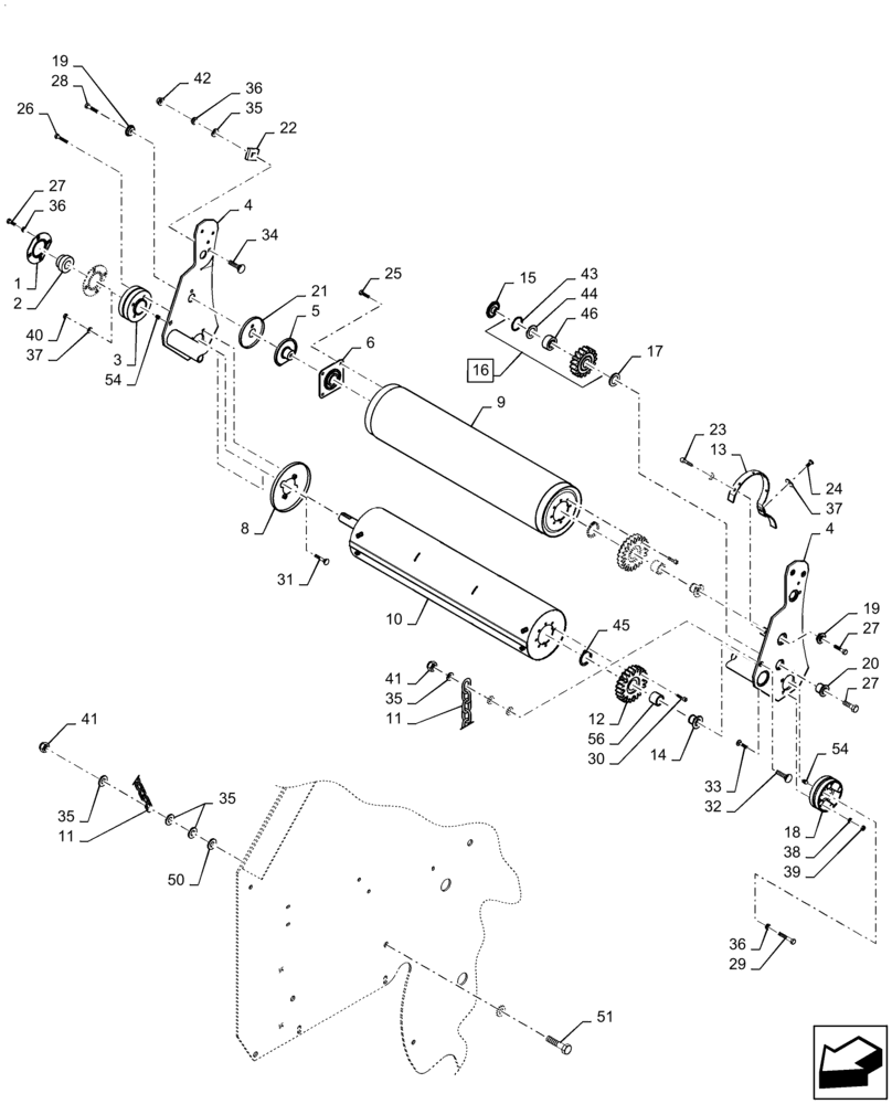 Схема запчастей Case IH RBX453 - (14.20) - SLEDGE (14) - BALE CHAMBER