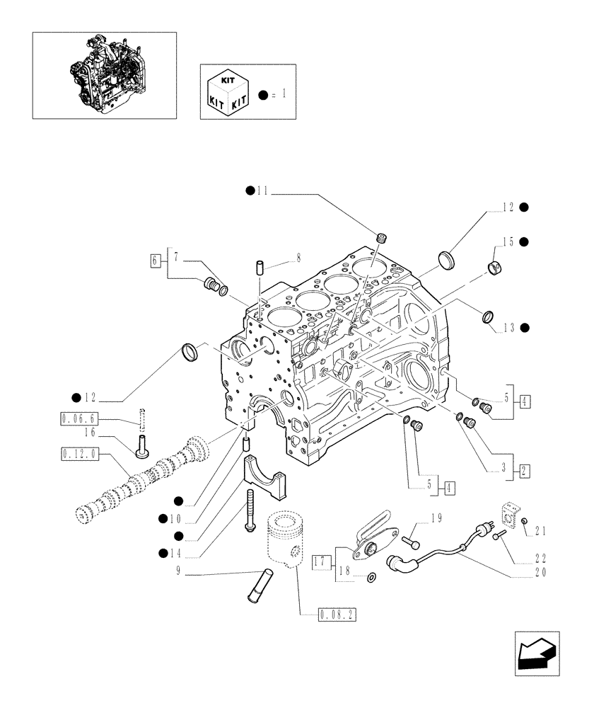 Схема запчастей Case IH JX1095C - (0.04.0) - CRANKCASE (01) - ENGINE