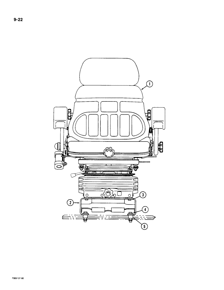 Схема запчастей Case IH 9190 - (9-22) - SEAT MOUNTING, MECHANICAL SUSPENSION SEAT (09) - CHASSIS/ATTACHMENTS