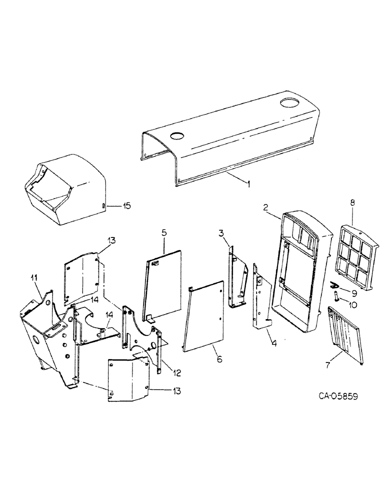 Схема запчастей Case IH 184 - (13-03) - SUPERSTRUCTURE, HOOD, PANEL AND SUPPORT, 184 TRACTOR (05) - SUPERSTRUCTURE