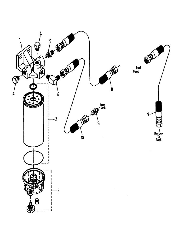 Схема запчастей Case IH 7700 - (C01-12) - WATER SEPARATOR AND FUEL LINES, 3306 Engine & Engine Attachments