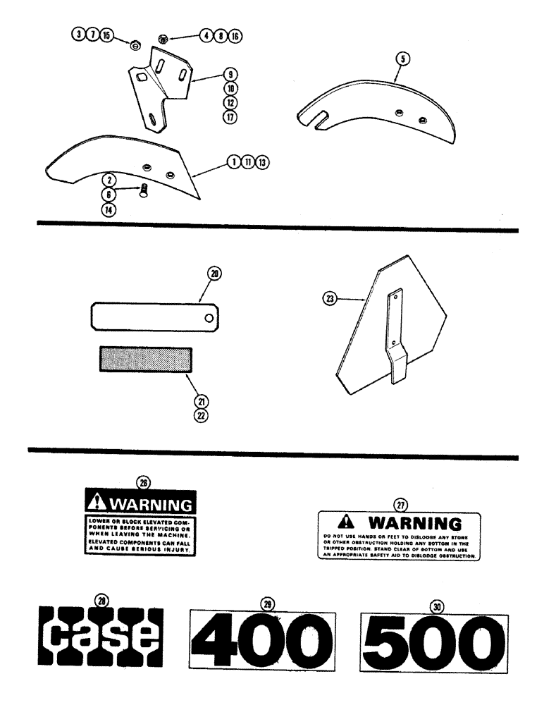 Схема запчастей Case IH 400-SERIES - (66[A]) - REFLECTORS AND SLOW MOVING VEHICLE SYMBOL, DECALS 