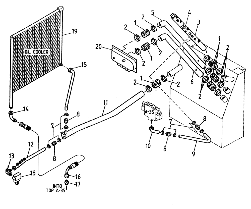 Схема запчастей Case IH 7700 - (B05-10) - HYDRAULIC SUCTION LINES (108/6CT), UP TO AND INCLUDING Hydraulic Components & Circuits
