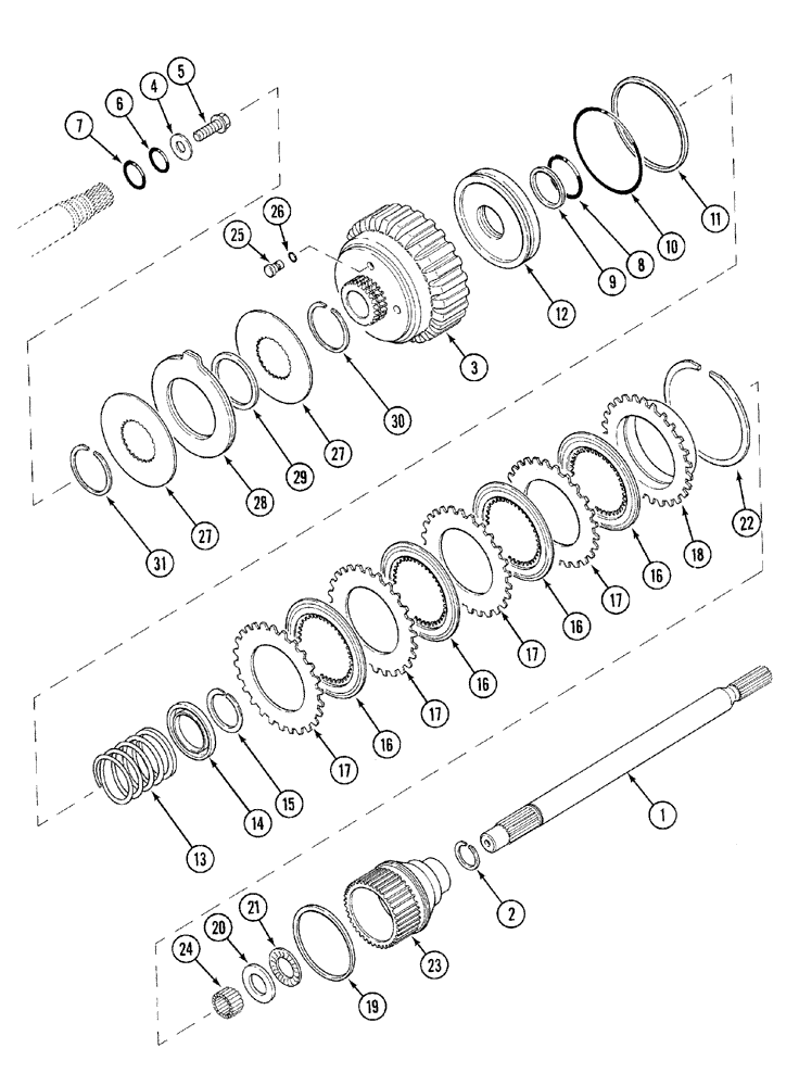 Схема запчастей Case IH MX90C - (06-26) - P.T.O. CLUTCH AND DRIVE (06) - POWER TRAIN