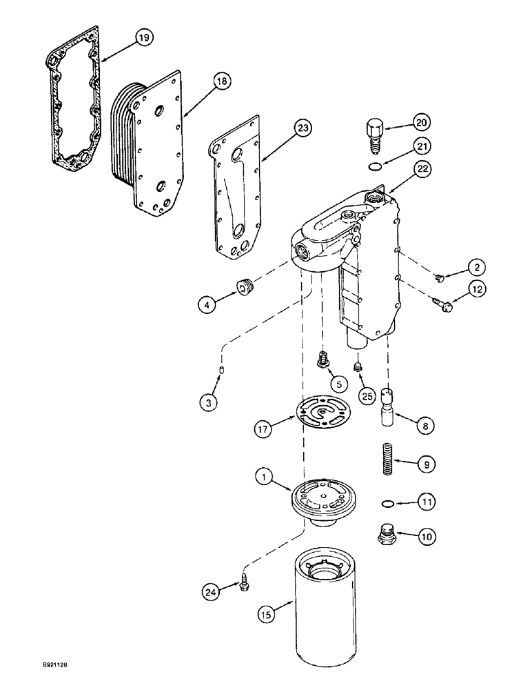Схема запчастей Case IH 2022 - (2-42) - OIL FILTER AND COOLER, 6TA-830 ENGINE (01) - ENGINE