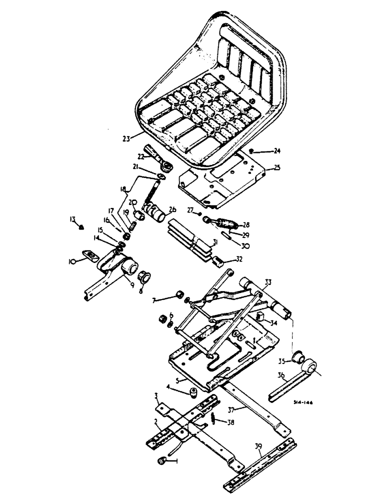 Схема запчастей Case IH 474 - (13-10) - BOSTROM SUSPENSION SEAT DE-LUXE (05) - SUPERSTRUCTURE