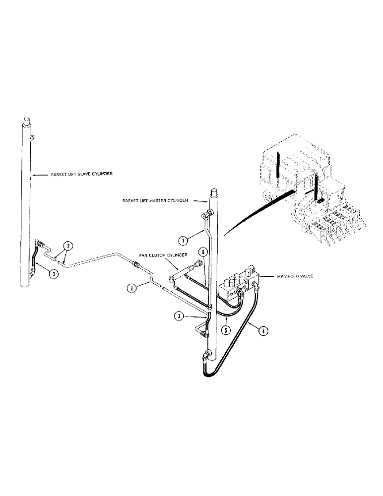 Схема запчастей Case IH 1800 - (1-18) - PICTORIAL INDEX, BASKET LIFT AND FAN CLUTCH HYDRAULIC SYSTEM (00) - PICTORIAL INDEX