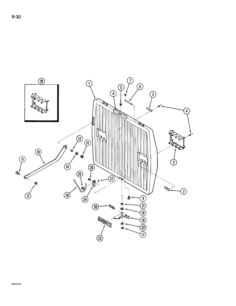 Схема запчастей Case IH 9230 - (9-030) - GRILLE (09) - CHASSIS/ATTACHMENTS
