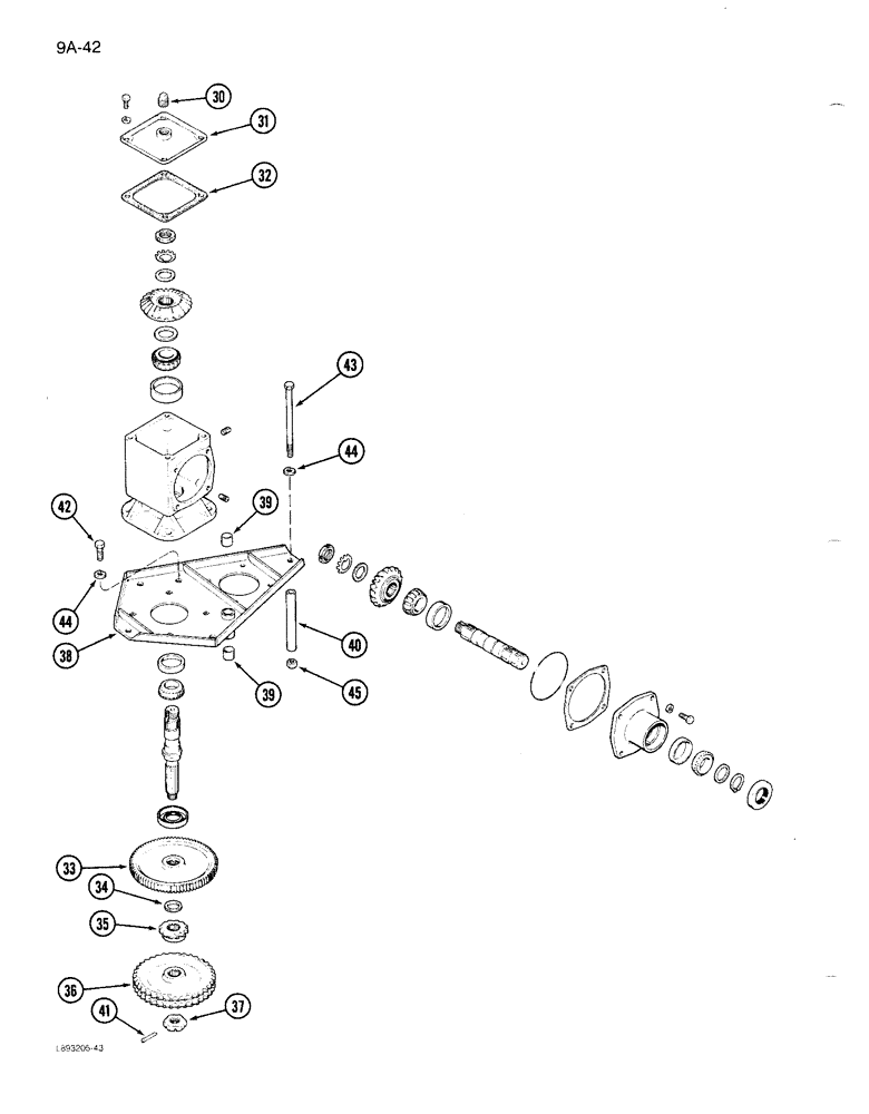 Схема запчастей Case IH 1844 - (9A-042) - GEAR BOX DRUM NUMBER 2 AND 4, 1844 COTTON PICKER (13) - PICKING SYSTEM