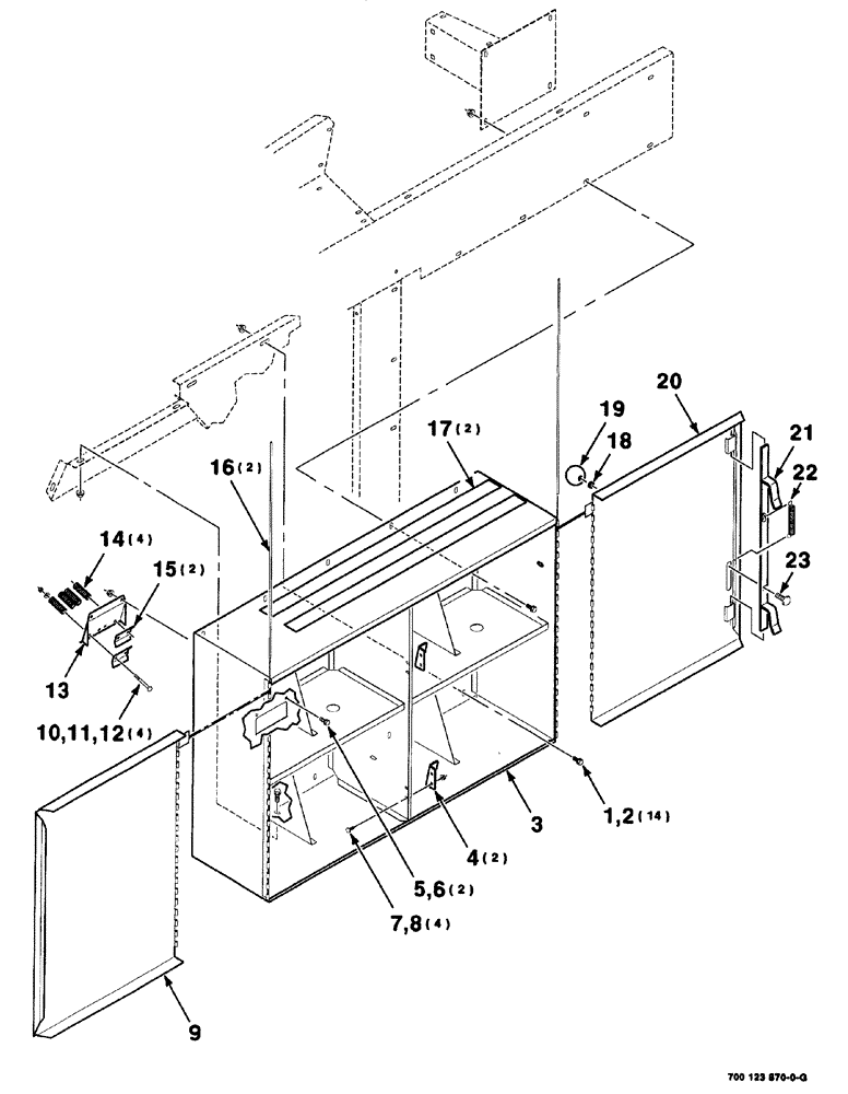 Схема запчастей Case IH 8575 - (07-018) - TWINE BOX ASSEMBLY-LEFT (12) - MAIN FRAME
