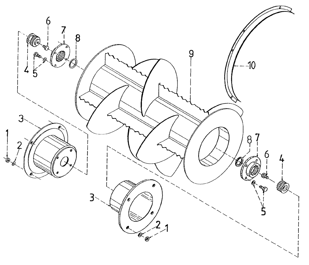 Схема запчастей Case IH 7700 - (G01[12]) - FINNED ROLLER, LEG BASECUTTER Leg Base Cutter