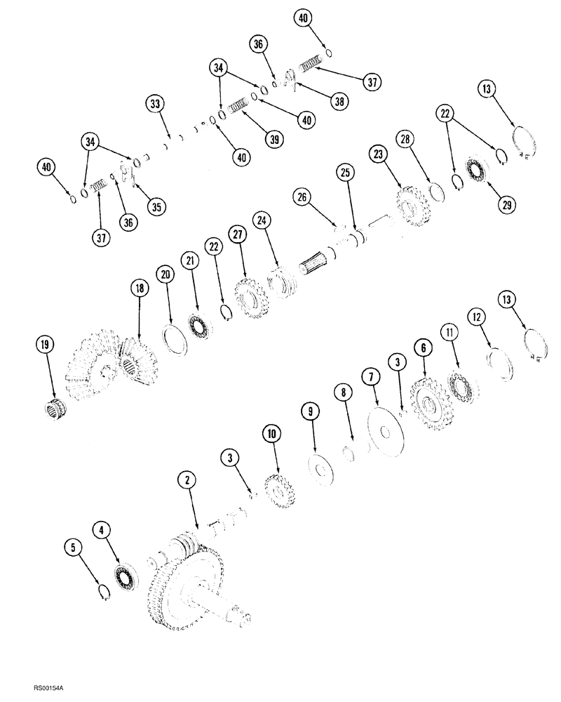 Схема запчастей Case IH 1500-SERIES - (09-42) - GEARBOX (1530, 1540 AND 1550 SPREADER) 