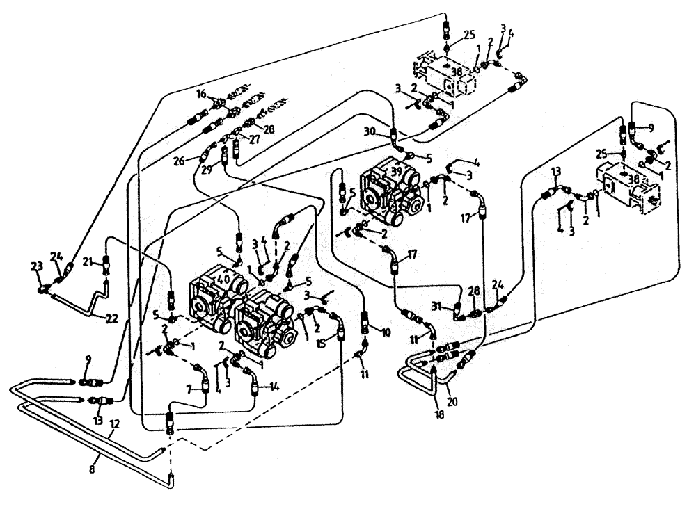 Схема запчастей Case IH 7700 - (B06-90A) - HYDRAULIC CIRCUIT (TANDEM TRANSMISSION 7700), (125/L10 Hydraulic Components & Circuits