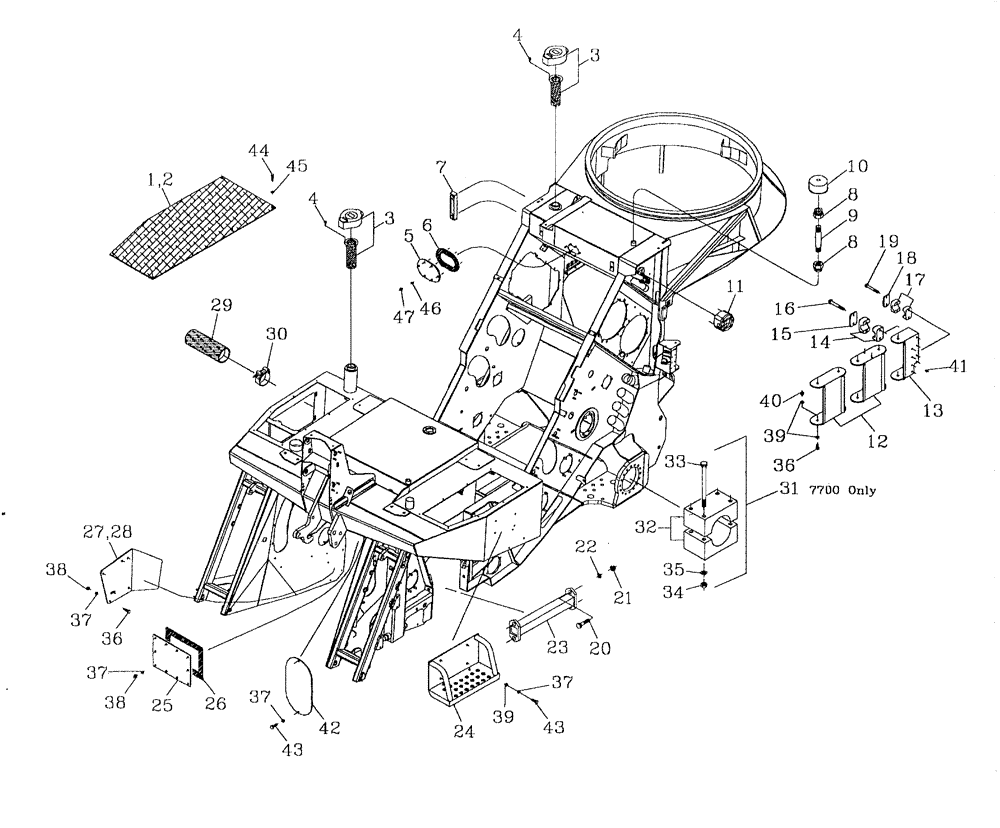 Схема запчастей Case IH 7700 - (A01[01]) - CHASSIS Mainframe & Functioning Components
