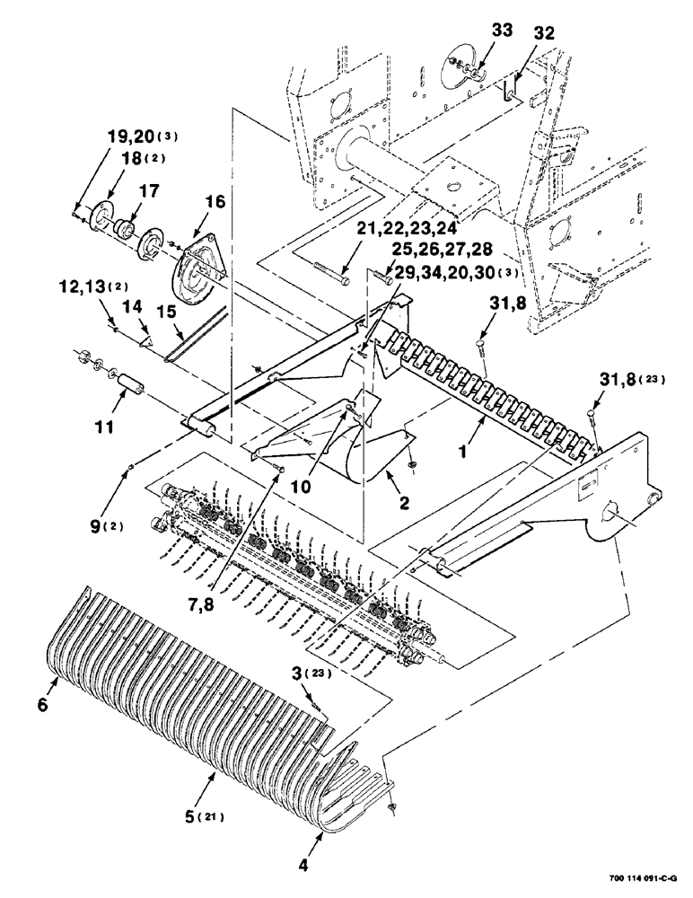 Схема запчастей Case IH 8465 - (3-06) - PICKUP, WRAPPERS AND CAM ASSEMBLY, SERIAL NUMBER CFH0077006 AND LATER Pickup