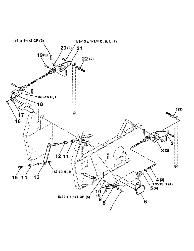Схема запчастей Case IH 8450 - (032) - PICKUP LIFT ASSEMBLY Pickup