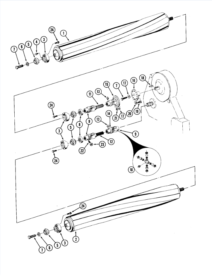 Схема запчастей Case IH 3309 - (9-40) - CONDITIONING ROLLS (03) - CHASSIS/MOUNTED EQUIPMENT