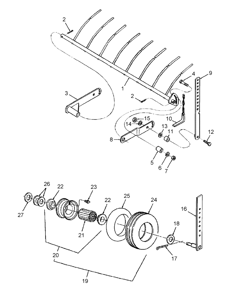 Схема запчастей Case IH SBX550 - (018) - PICKUP WHEEL & WINDGUARD (60) - PRODUCT FEEDING