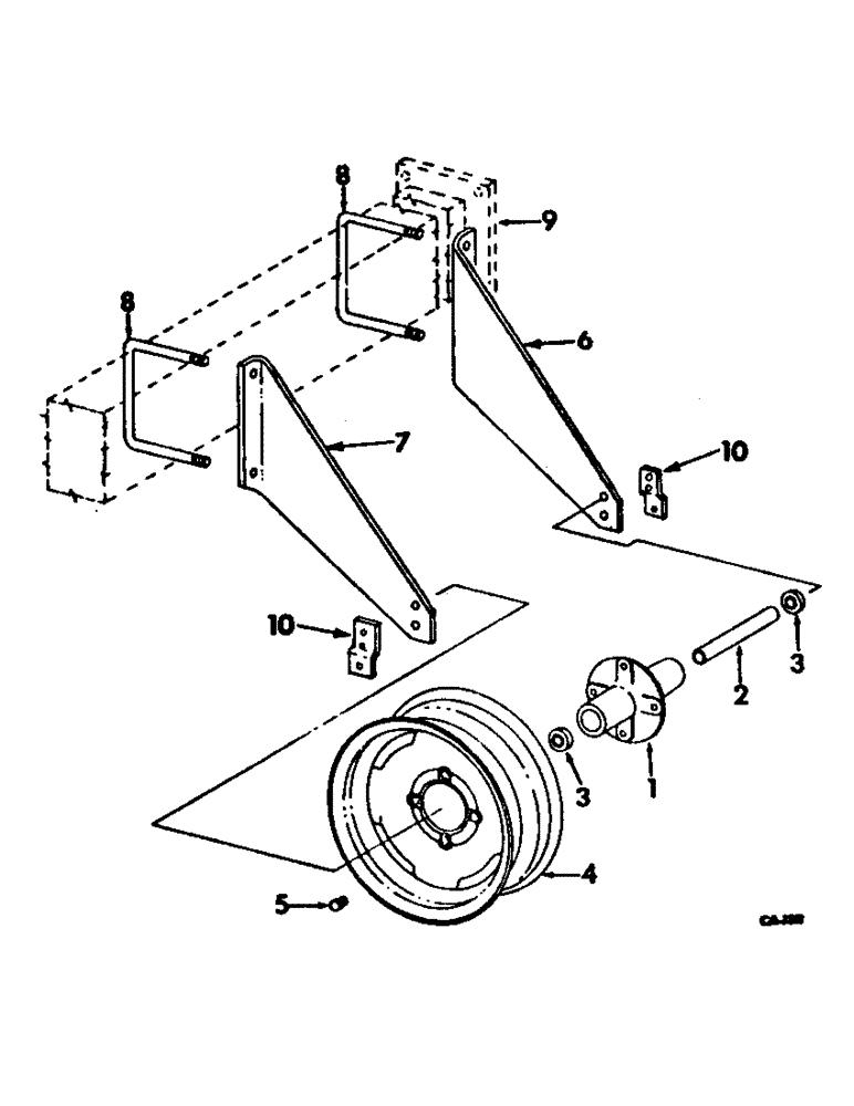 Схема запчастей Case IH 353 - (AT-12) - TOOL BAR CARRYING WHEELS, FOR UNITS B, E, F, J AND K 
