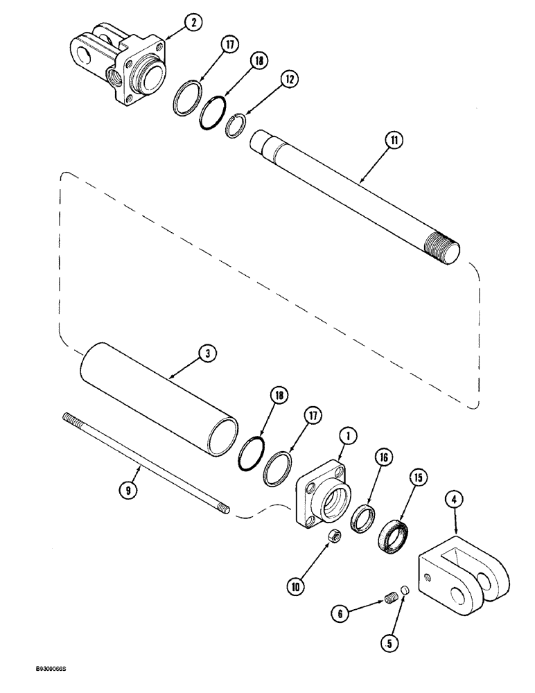 Схема запчастей Case IH 955 - (8-088) - HYDRAULIC CYLINDER - 1272484C92, ROW MARKER, 4 AND 6 ROW NARROW RIGID 4 ROW WIDE RIGID (08) - HYDRAULICS