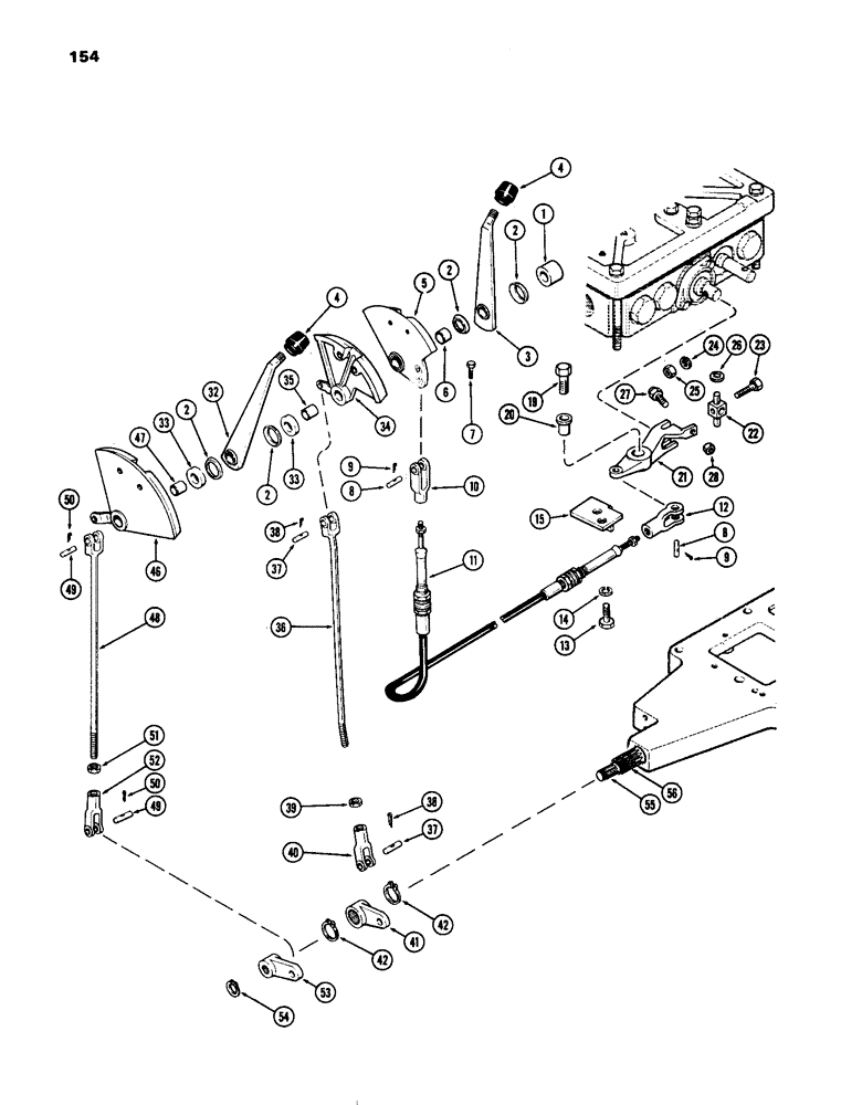 Схема запчастей Case IH 770 - (154) - GEAR AND RANGE SHIFT LINKAGE, POWER SHIFT (06) - POWER TRAIN