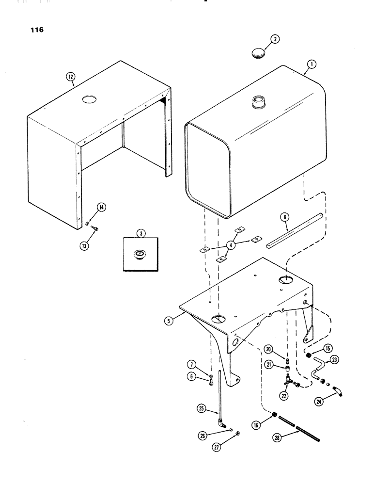 Схема запчастей Case IH 336DT - (116) - FUEL TANK, B 