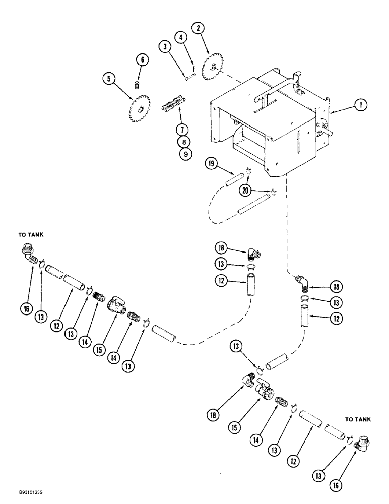 Схема запчастей Case IH 955 - (9F-002) - LIQUID FERTILIZER SQUEEZE PUMP SYSTEM, AND SECONDARY DRIVE (09) - CHASSIS/ATTACHMENTS