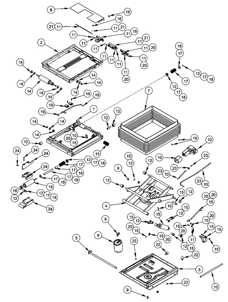 Схема запчастей Case IH SPX4410 - (01-019) - SUSPENSION ASSEMBLY, SEAT "BEFORE JAN 2005" Cab Interior