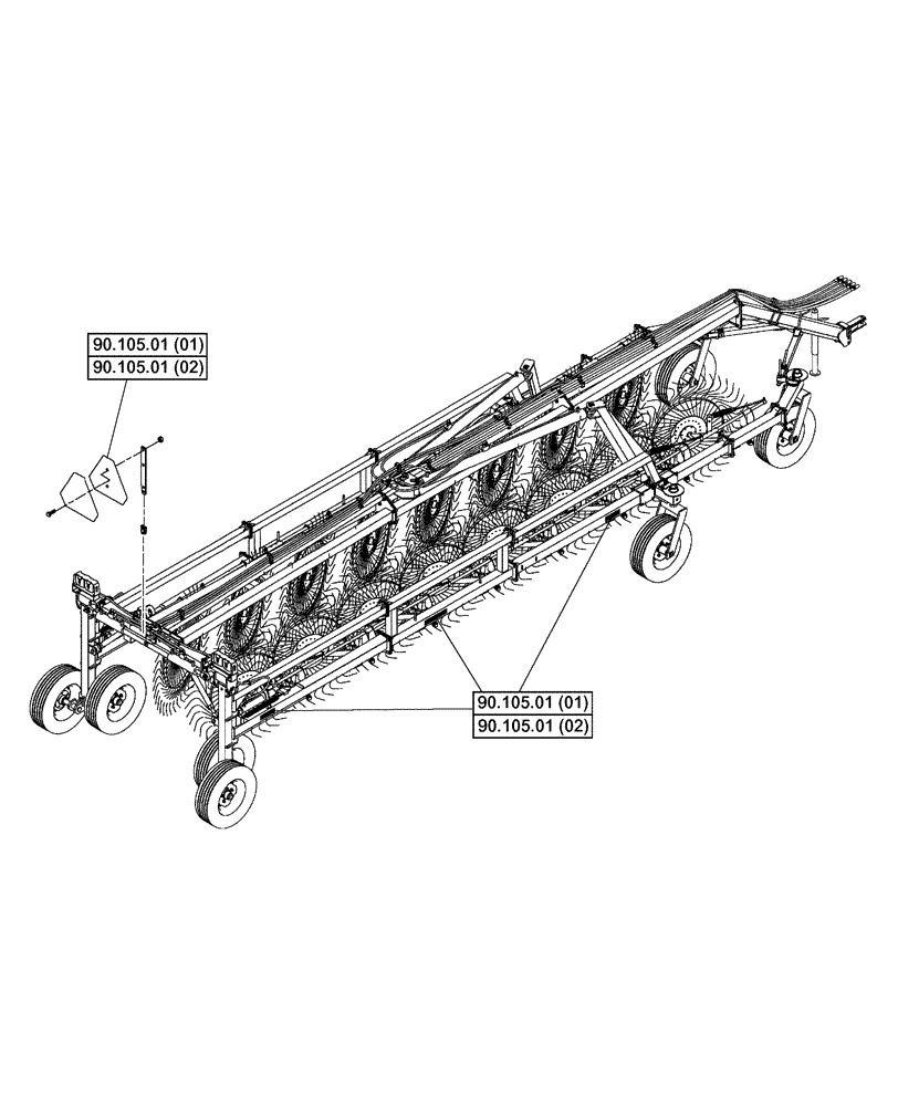 Схема запчастей Case IH WRX301 - (90.000.01) - PICTORIAL INDEX - DECALS (90) - PLATFORM, CAB, BODYWORK AND DECALS