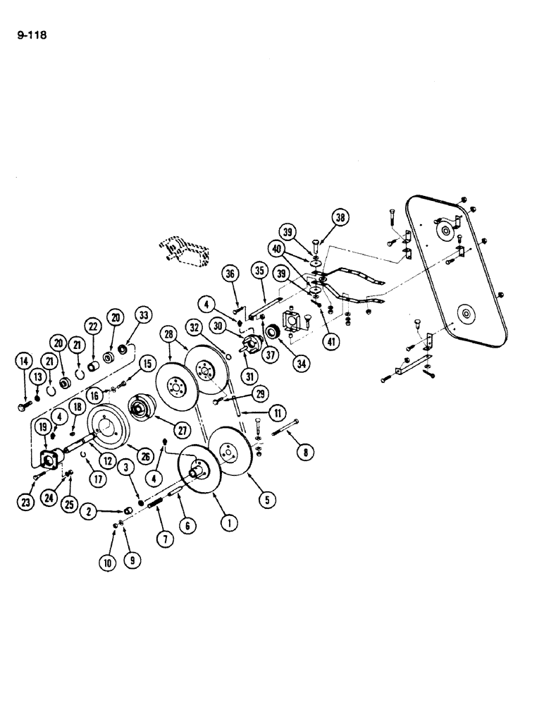 Схема запчастей Case IH 1620 - (9-118) - CLEANING FAN DRIVE (15) - BEATER & CLEANING FANS