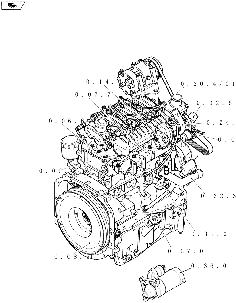 Схема запчастей Case IH FARMALL 65C - (SEC. 01[02]) - ENGINE (00) - GENERAL