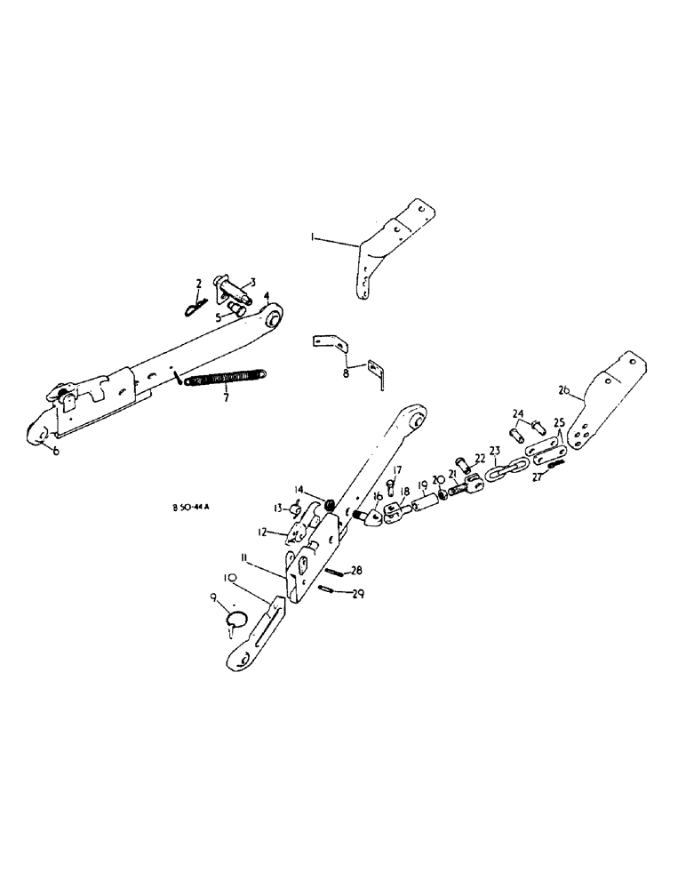 Схема запчастей Case IH 584 - (09-07) - LOWER LINKS, THREE POINT HITCH, 33 INCH TELESCOPIC LOWER LINKS AND OUTSIDE CHECK CHAINS (12) - FRAME