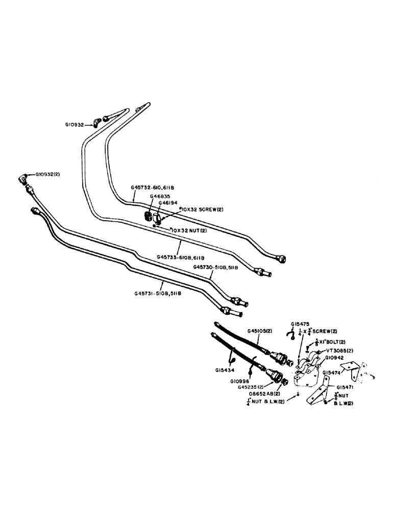 Схема запчастей Case IH 600B-SERIES - (122) - HYDRAULIC FRONT HOSE AND COUPLINGS (08) - HYDRAULICS
