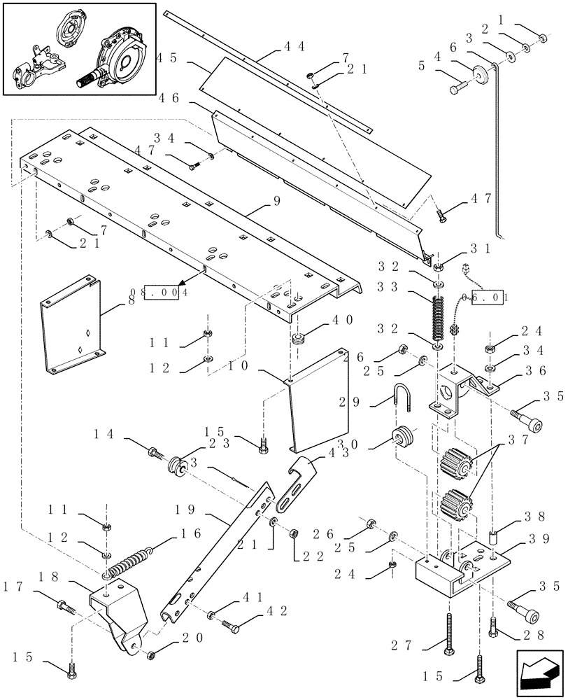 Схема запчастей Case IH LBX331P - (15.07[01]) - TWINE TENSIONERS (15) - KNOTTER /WRAPPER