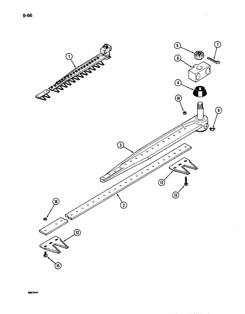 Схема запчастей Case IH 1010 - (9-066) - KNIFE ASSEMBLY, 1.5 INCH - BOLTED, TRW (58) - ATTACHMENTS/HEADERS
