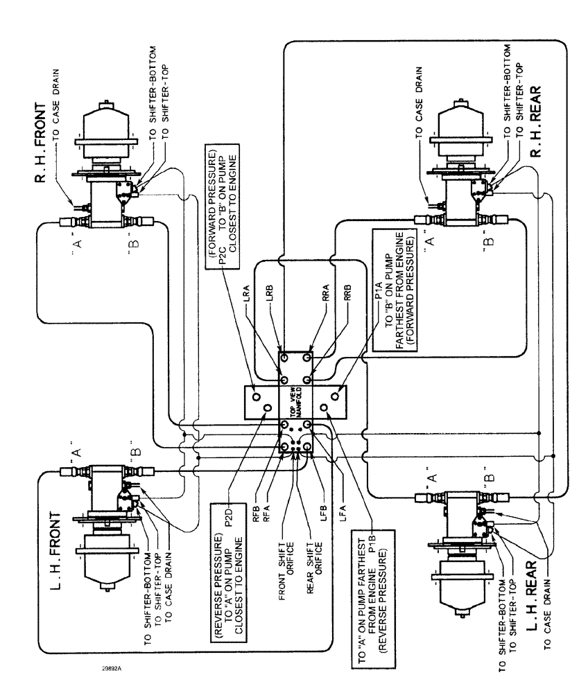 Схема запчастей Case IH SPX3185 - (06-021) - HYDRAULIC PLUMBING - MANIFOLD TO WHEEL MOTOR Hydraulic Plumbing