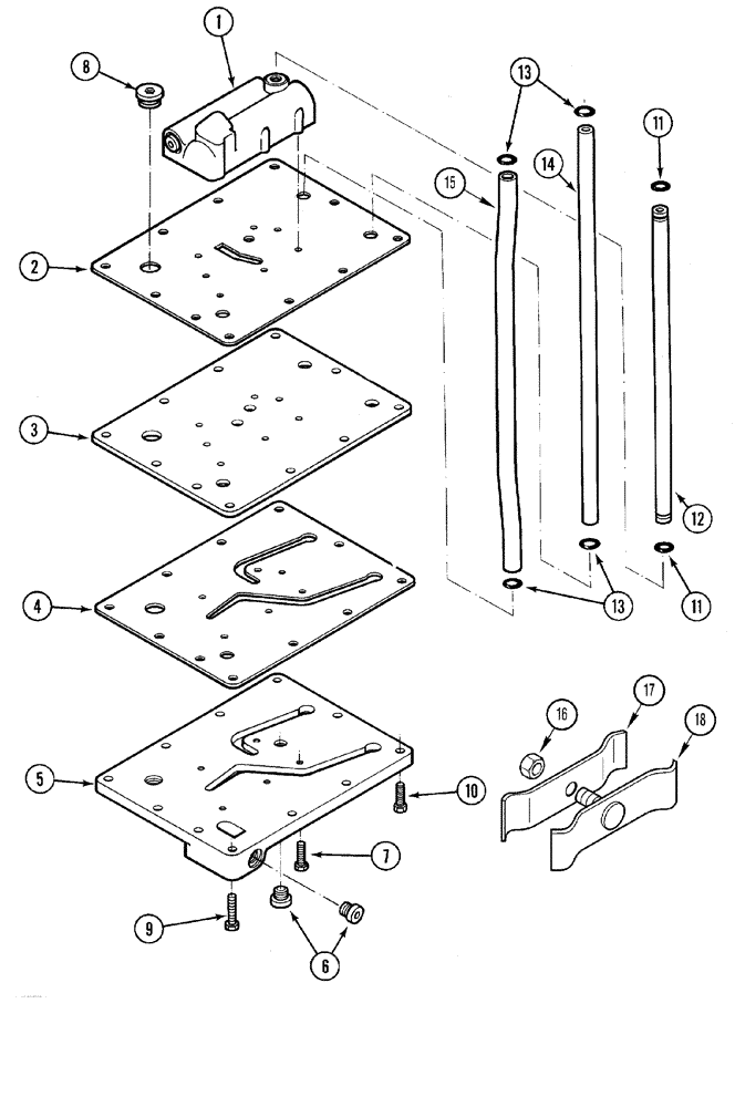 Схема запчастей Case IH C50 - (08-07) - REGULATOR VALVE AND PLATE, WITH FORWARD AND REVERSE (08) - HYDRAULICS