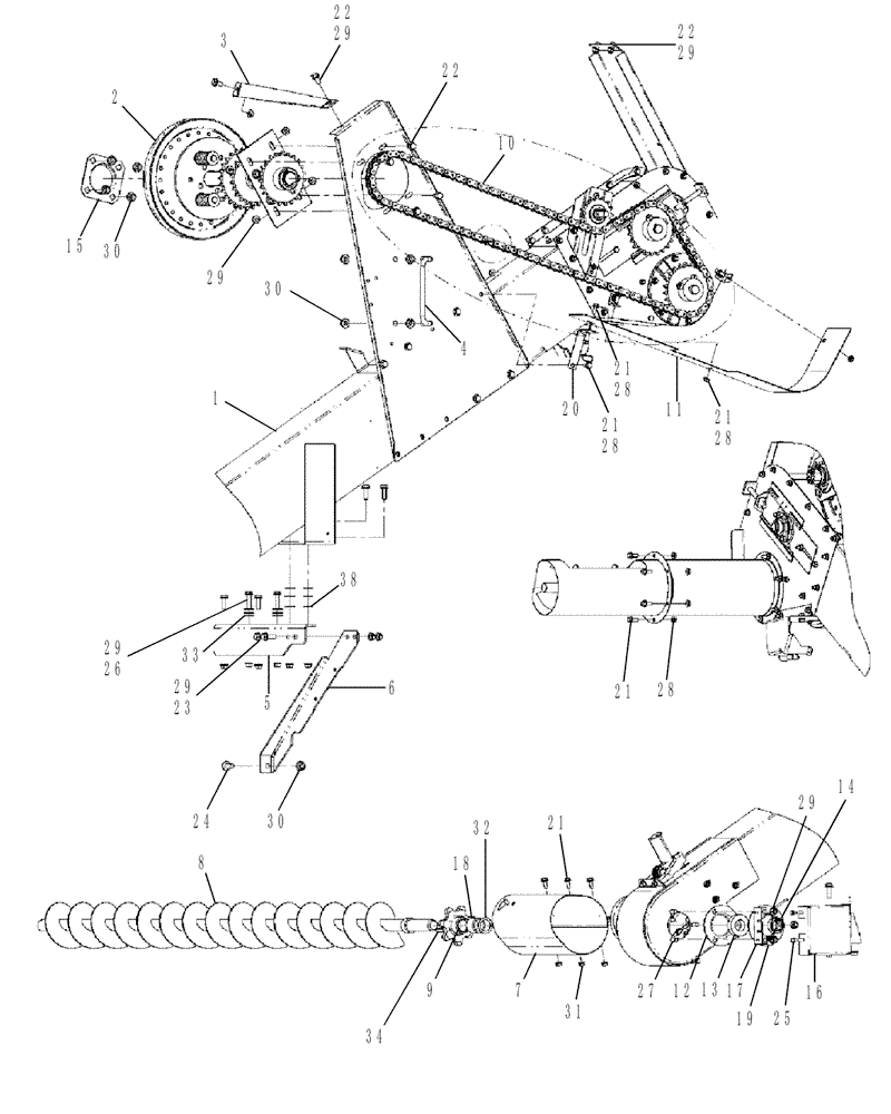 Схема запчастей Case IH 7130 - (74.140.23) - ELEVATOR ASSEMBLY, TAILINGS INSTALLED (74) - CLEANING