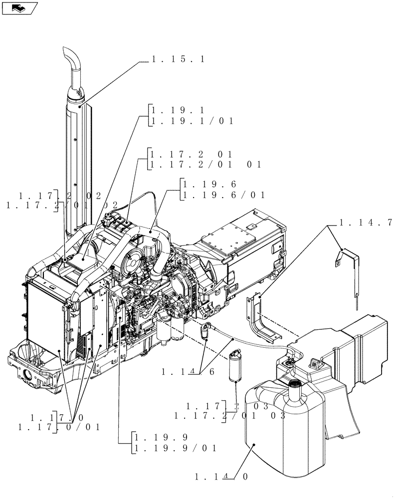 Схема запчастей Case IH PUMA 155 - (SEC. 02) - ENGINE EQUIPMENT (00) - GENERAL