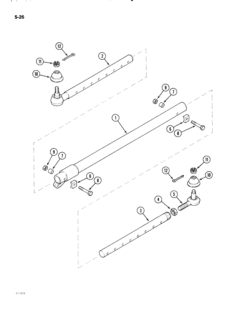 Схема запчастей Case IH 2096 - (5-026) - ADJUSTABLE FRONT AXLE TIE RODS (05) - STEERING
