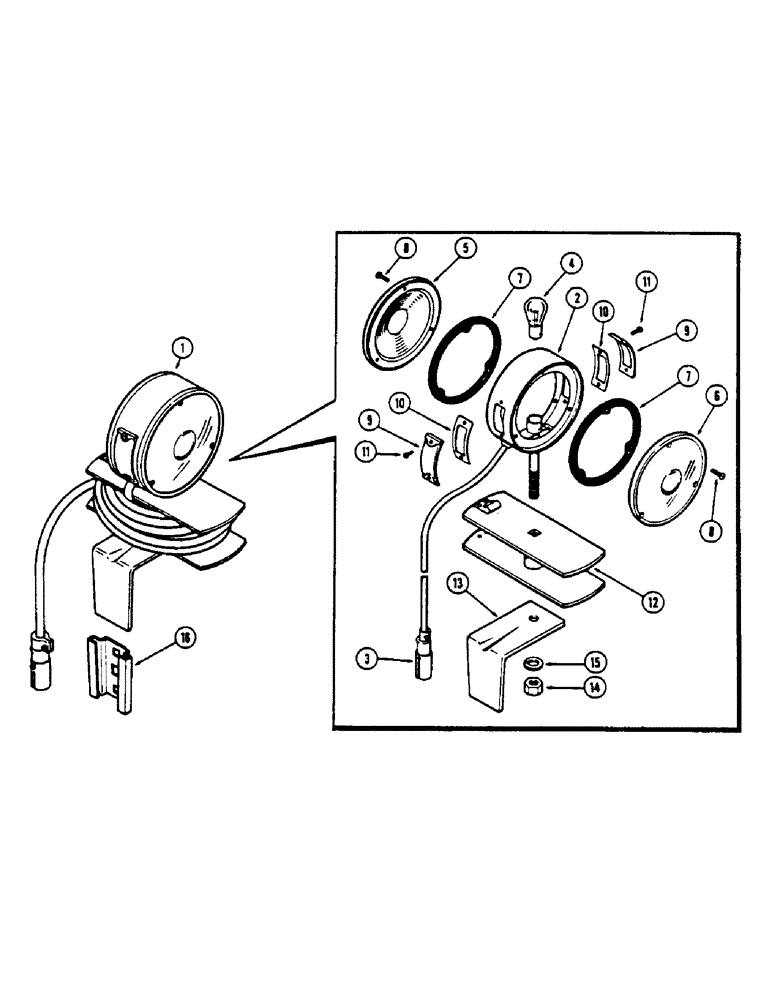 Схема запчастей Case IH 1175 - (075A) - IMPLEMENT WARNING LAMP ATTACHMENT (04) - ELECTRICAL SYSTEMS