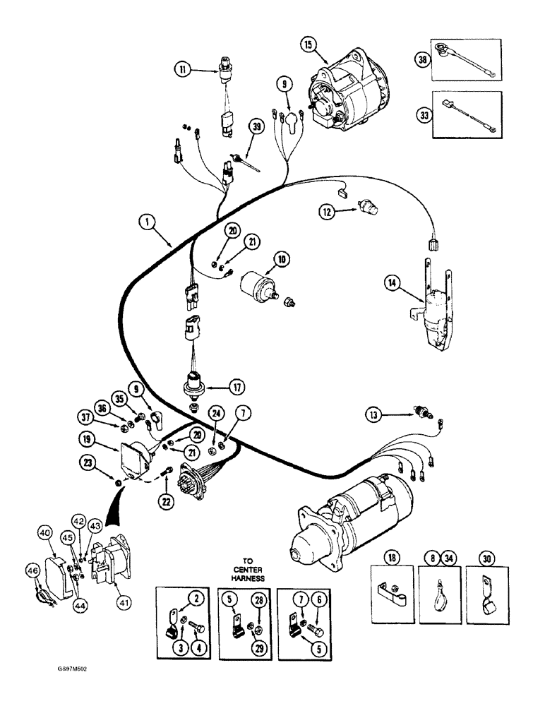 Схема запчастей Case IH 1660 - (4-02) - ENGINE HARNESS, PRIOR TO P.I.N. JJC0103800 (06) - ELECTRICAL