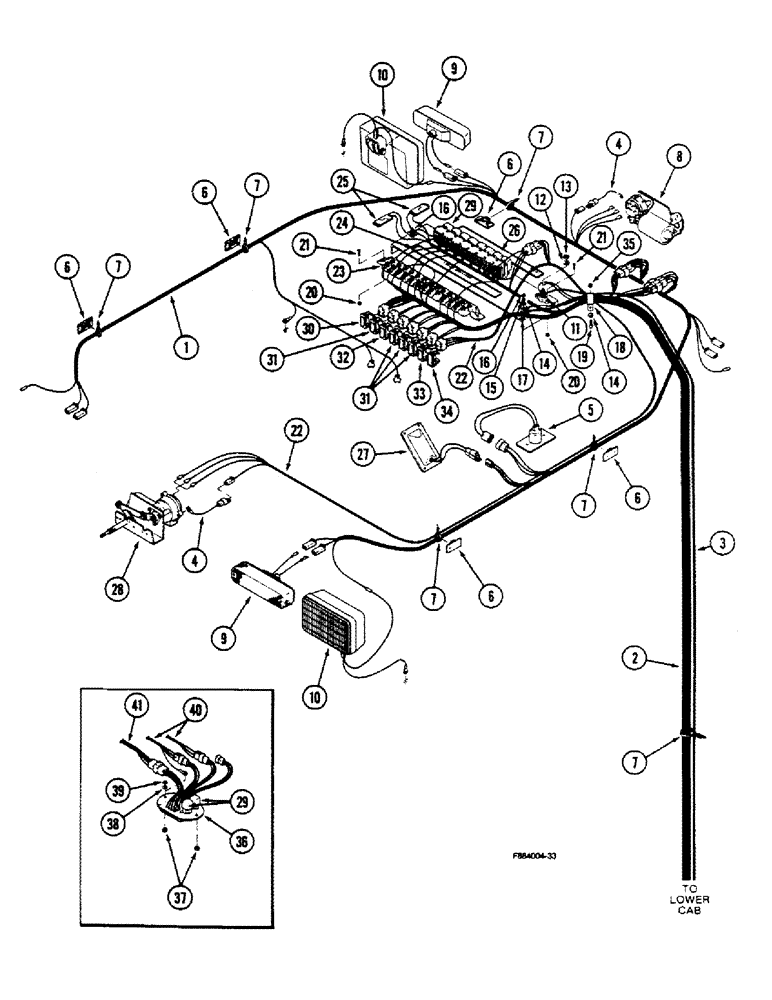 Схема запчастей Case IH 9150 - (4-08) - OVERHEAD CAB HARNESS, P.I.N. 17900705 AND AFTER (04) - ELECTRICAL SYSTEMS