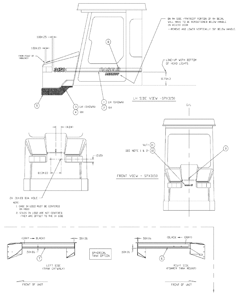 Схема запчастей Case IH 3150 - (10-002) - EXTERIOR DECALS - GRAPHICS (13) - DECALS