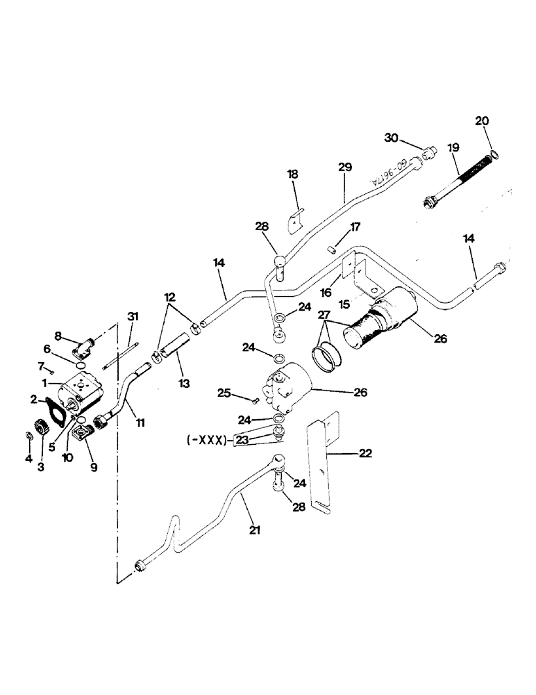Схема запчастей Case IH 733 - (10-37) - HYDRAULIC PUMP, OIL LINES, PRESSURE OIL FILTER - 733 (XXX-)/833 - (07) - HYDRAULICS