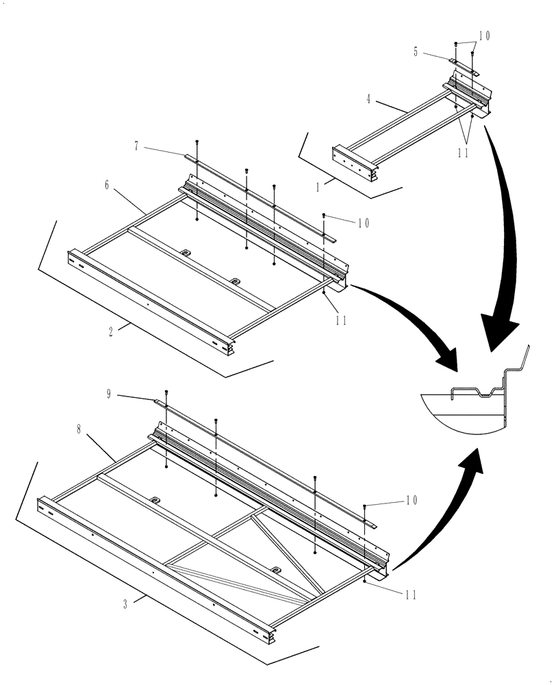 Схема запчастей Case IH DHX302 - (20.02.08) - DECK REPLACEMENT, V-GUIDED DRAPERS (12) - MAIN FRAME