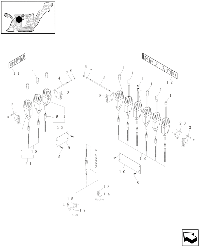 Схема запчастей Case IH A4000 - (A10.06[01]) - CONTROL CABLES Mainframe & Functioning Components