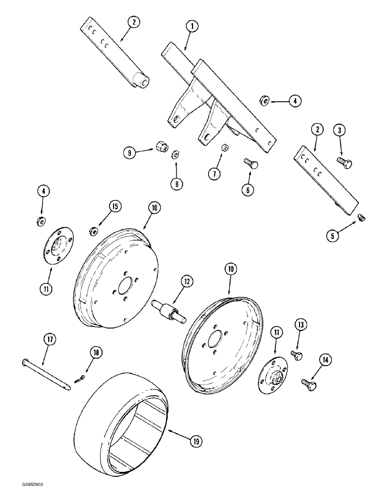 Схема запчастей Case IH 184 - (9-16) - GAUGE WHEEL 