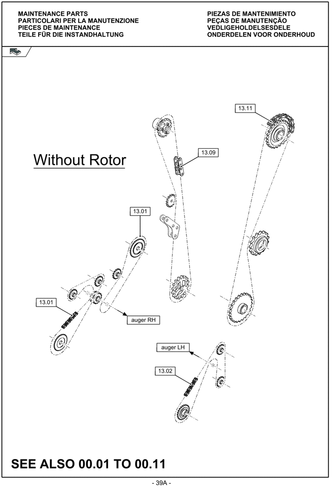 Схема запчастей Case IH LBX332R - (00.039A[01]) - PICTORIAL OVERVIEW 2/3 - MAINTENANCE PARTS (00) - GENERAL